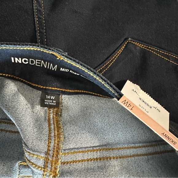 INC International Concepts Blue Skinny Jeans - Picture 3 of 5
